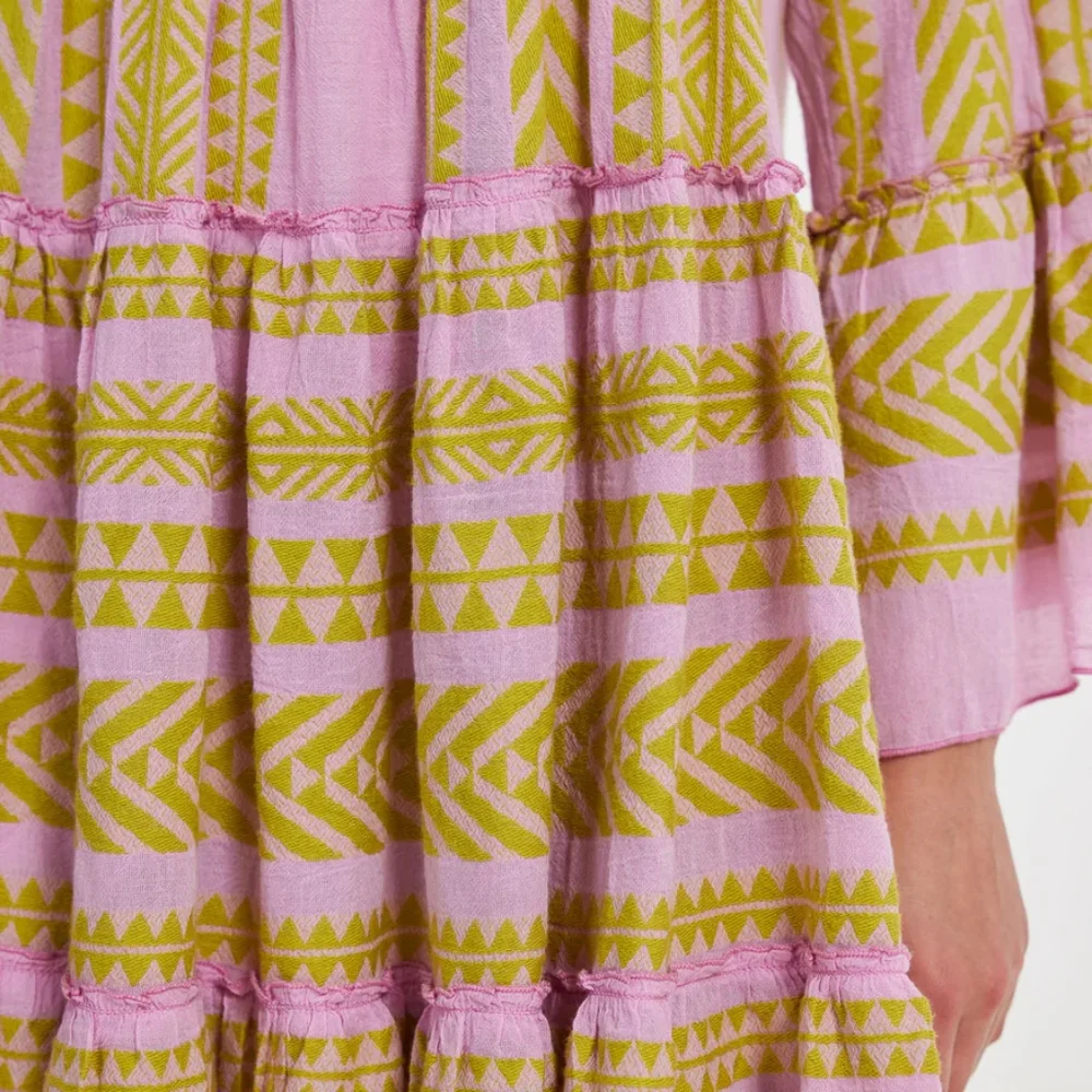 Devotion Twins Midi Dress Green Pink NWT Sz S - Picture 10 of 11